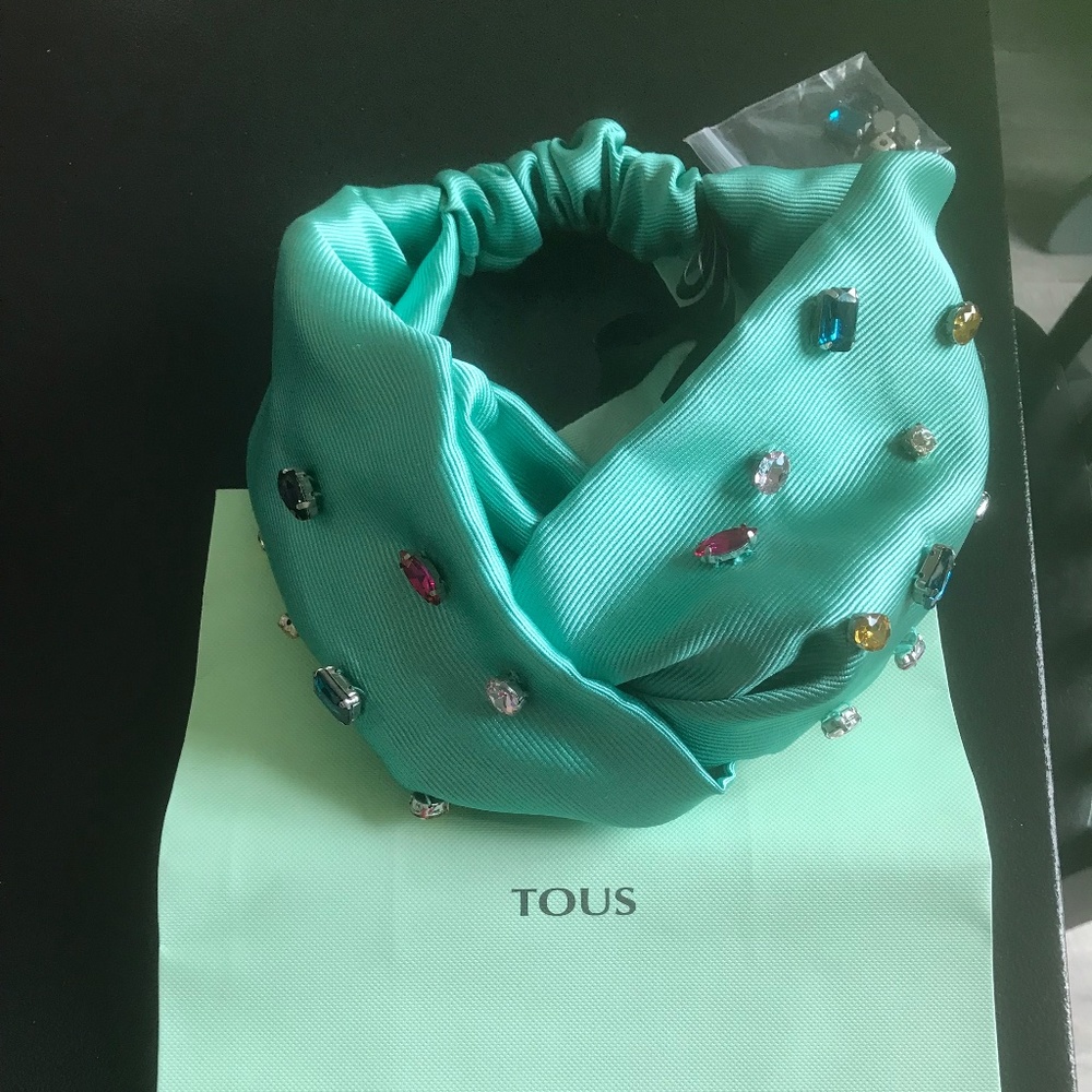 TOUS Green Jeweled Headband
